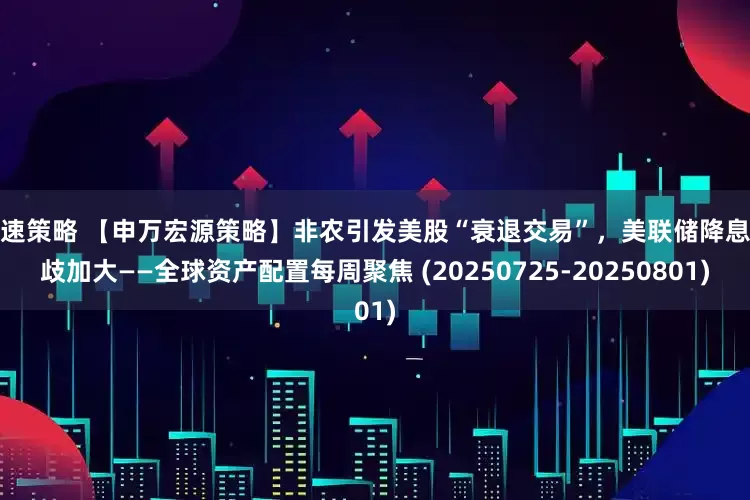 传速策略 【申万宏源策略】非农引发美股“衰退交易”，美联储降息分歧加大——全球资产配置每周聚焦 (20250725-20250801)